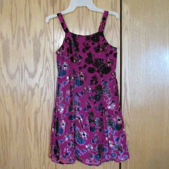 GIRL'S SIZE 10 DRESS FUCHSIA PINK, NAVY BLUE FLORAL JUMPER FLOCKED TUNIC BOHO HI - Picture 8 of 8